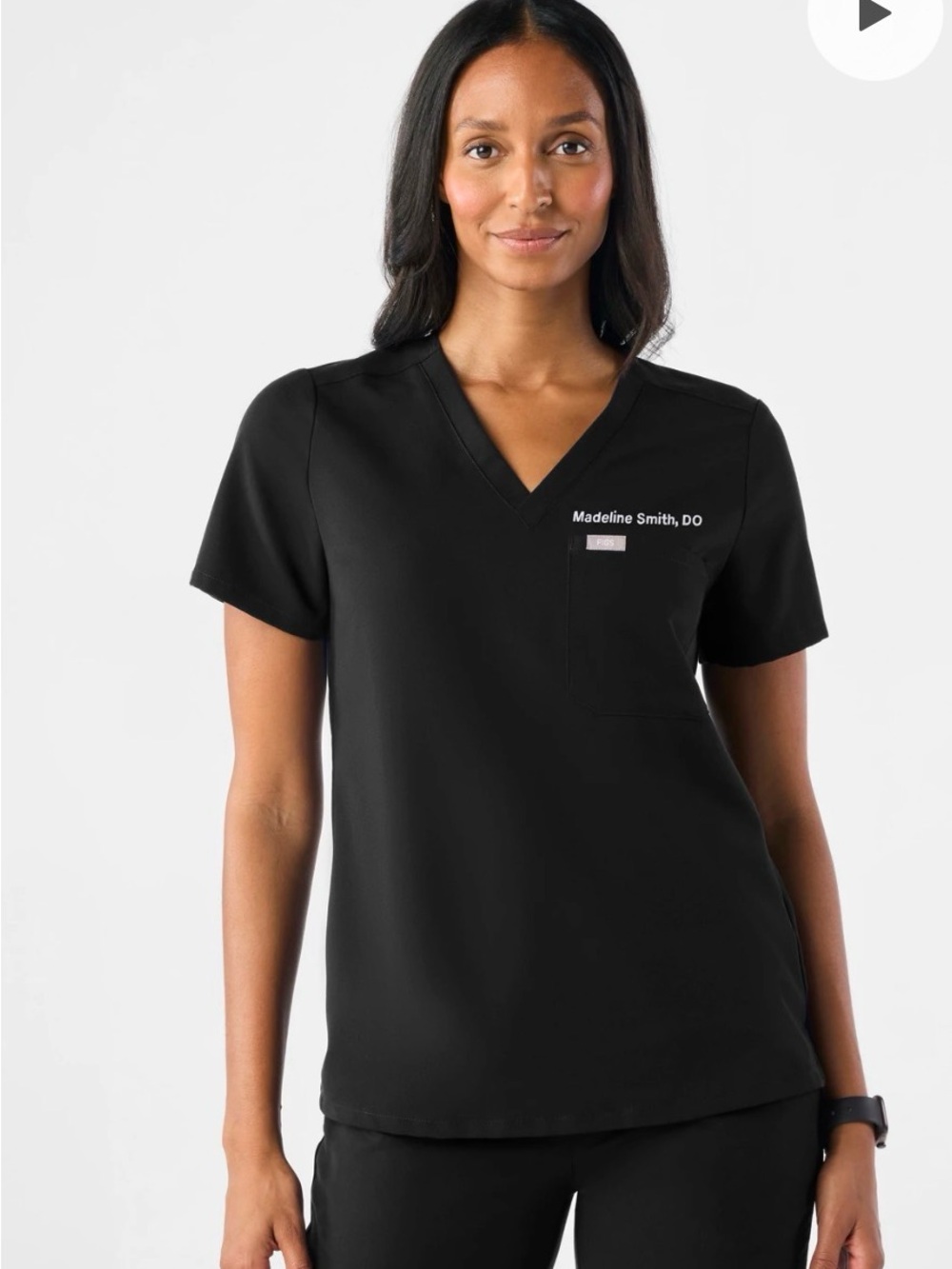 Figs Catarina Black V-Neck Scrub Top XS